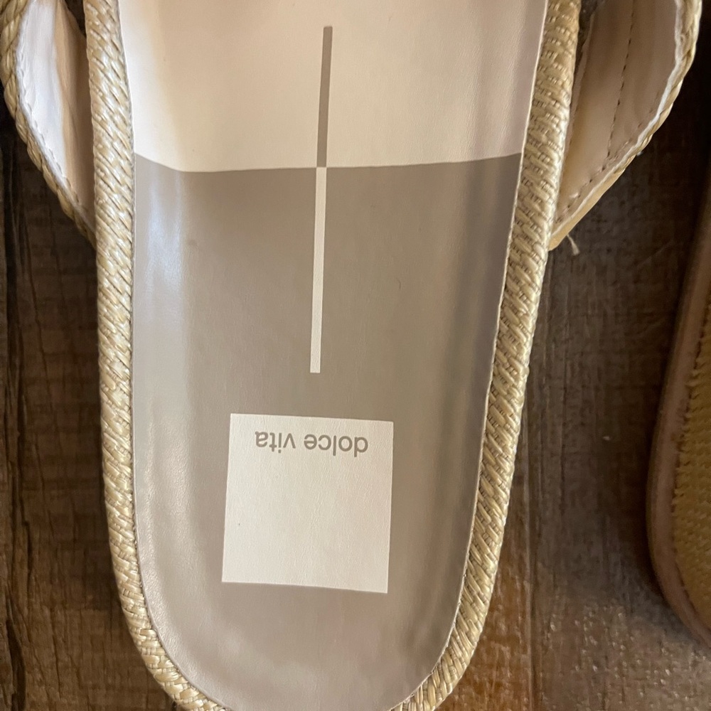 Dolce Vita Beige and Black Braided Slide Mules - Picture 2 of 5